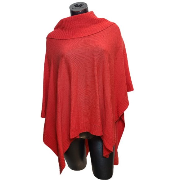 BCBGMaxAzria Sweaters - BCBG MAX AZRIA RED BEAUTIFUL RED PONCHO - ONE SIZE